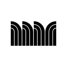 the letter m is made up of three curved lines, and it appears to be black