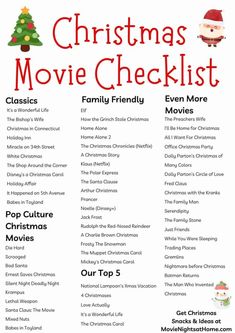 the christmas movie checklist for families