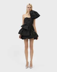 Vivian Bow Dress Couture Draping, Midi Outfits, Bow Mini Dress, Dress Drape, Bubble Hem, Bow Dress, Create Outfits, Dress Ideas, Dress With Bow