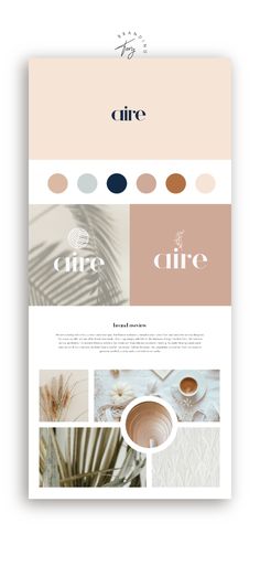 the website design for cire is shown with different colors and shapes, including brown, beige