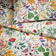 an image of a floral print bedding set with matching pillowcases and duvet covers