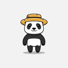 a panda bear with a hat on its head