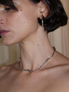 The hand-carved closure is what really sets this collar apart. a cousin to the more elaborate molten lava series this style is distinctively artisan gentle in its approach. approximately 16" circumference. Molten Silver Jewelry, Faris Jewelry, Ethereal Jewelry, Molten Lava, Easy Tiger, Caged Sandals, Black Aviators, Four Horsemen, Black Tank Dress