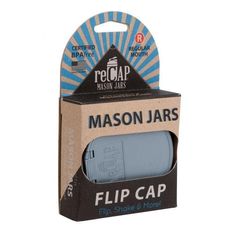 a package of mason jars for flipcaps with the packaging in it's cardboard box