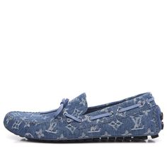 LOUIS VUITTON Arizona Loafers 'Denim Monogram' 1A80HM S Monogram, Leather Shoes, Arizona, Loafers, Louis Vuitton, Monogram, Leather