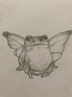 a drawing of a frog sitting on the ground