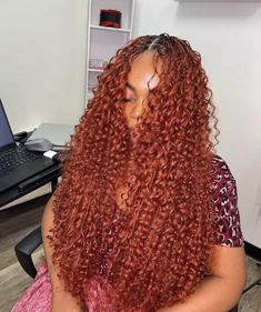 Red Bohemian Knotless Braids, Black Egirl, Vacation Hairstyles