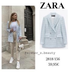 Light Blue Blazer Outfits For Women Work, Light Blue Blazer Outfits For Women, Blue Blazer Outfits For Women, Blazer Zara, Modest Casual Outfits, Blazer Outfits For Women, Professional Outfits Women