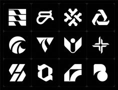 some type of font and numbers that are white on black, with the letters in different styles