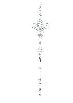 a black and white drawing of a flower on a pole with an arrow in the middle