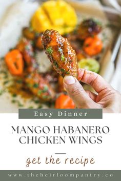 the recipe for mango habanero chicken wings