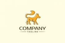 a dog logo is shown with the words company tagline on it's side