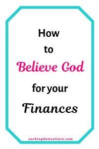 the words how to believe god for your finances are shown in pink and blue