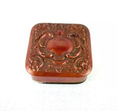 Antique Embossed Tin Jewelry Trinket Cosmetic Pill Box Copper Tone Lid | eBay Tin Jewelry, Jewelry Trinket, Emboss, Tin, Copper, Best Deals