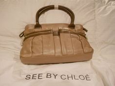 See by Chloe Metallic Taupe Satchel, $595 Retail #SeebyChlo #Satchel Flower Handbag, See By Chloe, Coach Leather, Spring 2017, Leather Satchel, Chloe, Satchel, With Confidence