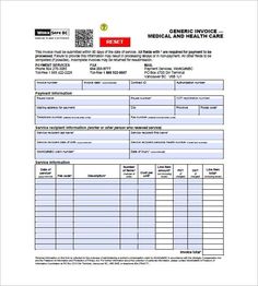 medical invoice form is shown with the name and number of items on it