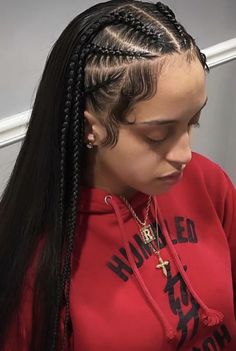 Half Braids Half Hair Down, Halfway Braids Hairstyles, Basketball Braids, Half Head Braids, Brades Hair, Mexico Braids, Basketball Hair, Bubble Braids, Quince Hairstyles