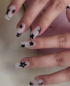 Star Nail Designs, Band Nails, Star Nail, Halloween Acrylic Nails, Hippie Nails, Spark Up