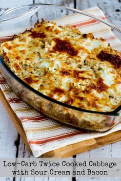 low - carb twice cooked cabbage with sour cream and bacon casserole recipe