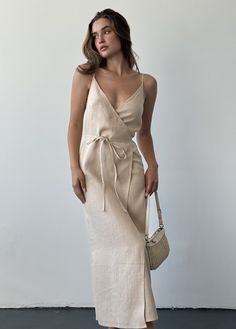 Linen summer wrap dress, Beige long linen dress, Maxi linen dress with slit, Casual linen spaghetti strap dress, Sleevless midi sundress Linen Dress with comfortable smoke silhouette. The sleeveless dress featuring adjustable straps, v-neck, Spagheti Strap. The Causal Linen Dress is suitable for casual, weekend, daily, lounge, travel, sleepwear, etc. Linen Dress is perfect for hot summer weather. Linen being highly absorbent fabric, the Wrap Maxi Dress will allow your body to breathe and feel at ease. And the more you wear and wash it the more it will gain in its character and softness. It is widely known that linen fibers are the most strong and durable among natural vegetable fibers in the world. Therefore, linen clothing will last you 5-7 times longer than usual ■ color: beige ■ materia Cream Linen Dress, Maxi Linen Dress, Summer Wrap Dress, Linen Dress Summer, Taupe Dress, Long Linen Dress, Midi Sundress, Linen Summer, Dress Beige