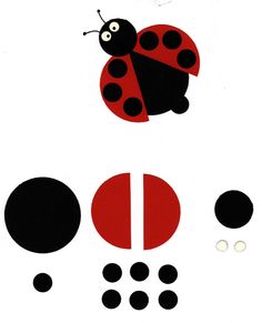 a ladybug is sitting on top of some black and red circles with dots