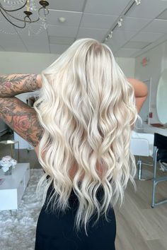 Blonde handtied extensions Blonde Extensions Before And After, Blonde Bride Hair, Blonde Hair With Extensions, Long Blonde Extensions, Bright Blonde Extensions, Bleach Blonde Hair Extensions, Handtied Extensions