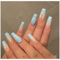 Long Acrylic Nail Designs, Blue Acrylic Nails, Glow Nails, Long Acrylic Nails Coffin, Acrylic Nails Coffin Pink, Her Nails, Summer Acrylic Nails, Acrylic Nails Coffin Short, Short Acrylic Nails Designs