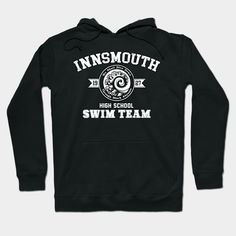 a black hoodie with the words innsmouth high school swim team on it