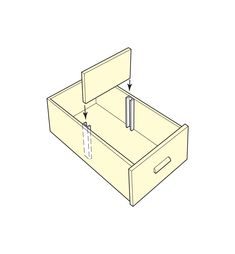 a drawing of a drawer with two doors open