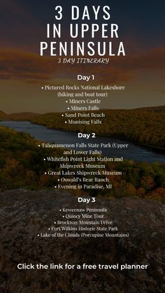 the 3 days in upper peninsula tour poster