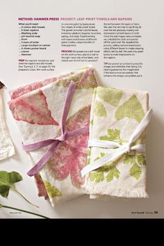 an article in the magazine about quilting with flowers and leaves on it's cover