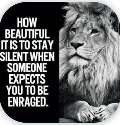 a lion with the words how beautiful it is to stay silent when someone expect you to be engaged