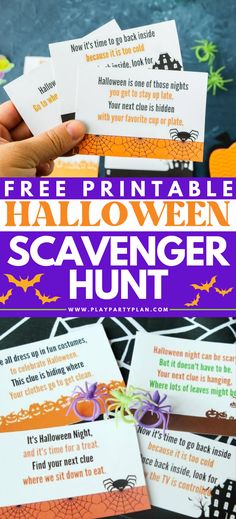 free printable halloween scavenger hunt for kids to play in the yard with