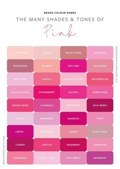 the many shades and tones of pink