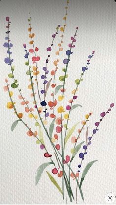 watercolor painting of flowers on white paper