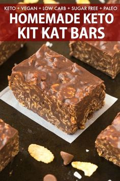 homemade keto kitkat bars with text overlay