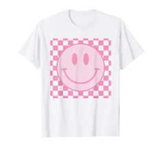 PRICES MAY VARY. Retro Happy Face Shirts Smile Face Checkered Pattern Trendy shirts for women, men, kids, teacher, nurse, student, boy, girls, mother, father, grandma, grandpa,....Retro Smile Shirt. Motivational shirt. preppy aesthetic clothes shirts Retro Happy Face Tee Smile Face Checkered Pattern Trendy Shirt featuring a smile face sure to blow you mind and make you outstanding when wearing it. Gift for Birthday, mother's day, father's day, anniversary, funny clothing, holidays present. Light White Relaxed Fit T-shirt For School, Funny White T-shirt With Smiley Face, White Graphic Tee With Smiley Face, Pink Cotton T-shirt With Smiley Face, Cute White T-shirt With Smiley Face, White Smiley Face Graphic Tee, Pink Relaxed Fit T-shirt For School, Pink Graphic Tee With Smiley Face, Pink Short Sleeve T-shirt With Smiley Face