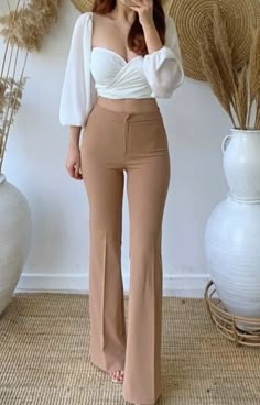 Elegante Casual, High Waist Pants, Classy Casual Outfits, Easy Trendy Outfits, Stylish Work Outfits, Causual Outfits