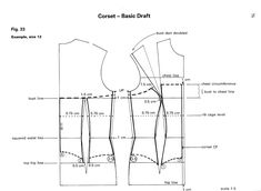 the front and back view of a women's blouse pattern, with measurements for it