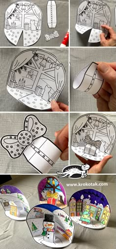 the instructions for how to make a paper christmas ornament with pictures on it