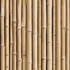 the bamboo wall is made up of many different sized sticks