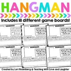 the hangman game board with instructions for each player to learn how to use it