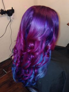 Blue To Purple Ombre Hair, Blue Purple Hair Color, Purple Blue Hair, Blue Tips Hair, Blue And Purple Hair, Blue Purple Hair, Purple Ombre Hair, Blue Ombre Hair