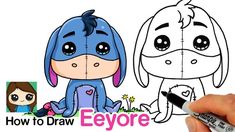 how to draw eeyore from the littlest pet shop