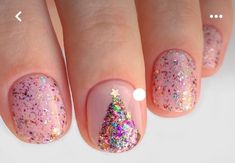 Christmas Tree Nail Designs, Christmas Tree Nails, Tree Nails, Cute Christmas Nails, Christmas Gel Nails, Her Nails, Cute Gel Nails, Shellac Nails, Get Nails