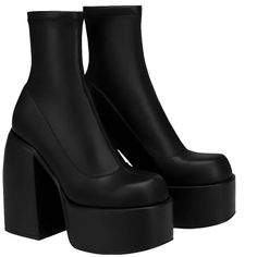 Round Toe Platform Chunky Heels Boots Details: Boot Type: Martin Boots Shaft Material: PU Outsole Material: Rubber Upper Material: PU Season: Spring/Autumn Insole Material: PU Heel Type: Hoof Heels Lining Material: PU Boot Height: ANKLE Sepatu Platform, Hak Tinggi, Chunky Heeled Boots, Elastic Boots, High Heel Stiefel, Dr Shoes, Boots Chunky, Chunky Heels Boots, Chunky High Heels