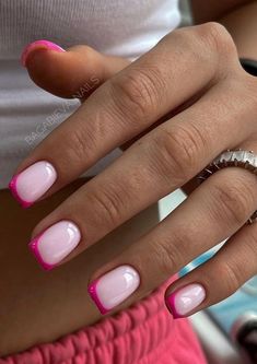 Pink French Manicure Nails, Pink French Nails, Trend Nails, Milky Nails, Wow Nails, February Nails, Nails Today, Pink French, Casual Nails