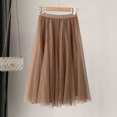 Olivia Mark - Bicolor Chiffon Mesh Midi Skirt with Vertical Pleats and Ethereal Draped Design Mesh Midi Skirt, 115 Pounds, 125 Pounds, Coffee Color, Designer Drapes, Coffee Colour, Skirt Type, Types Of Skirts, Olivia Mark