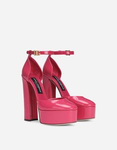 Polished calfskin platforms in Pink for Women | Dolce&Gabbana® Perfect Heels, Platform Mules, Animal Coloring, Fame Dr, Business Shoes, Dress Inspo, Ankle Strap Pumps, Strap Pumps