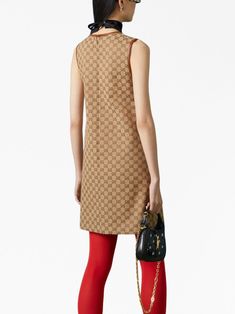 Sand Beige, Fashion Branding, Round Neck, Gucci, Mini Dress